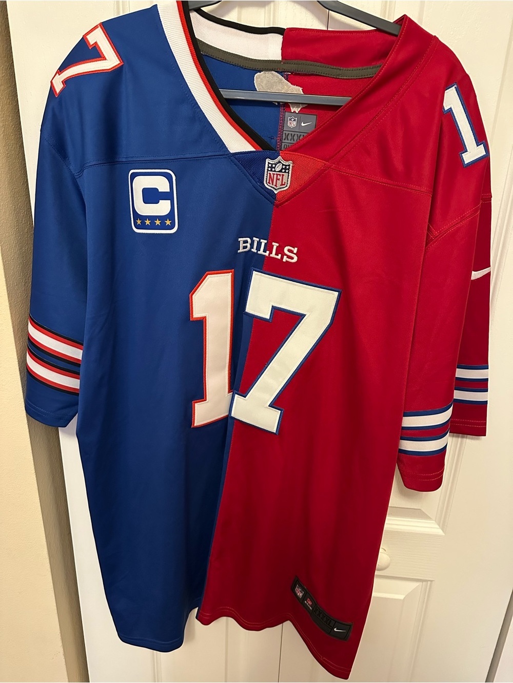 Nike Split-Color Buffalo Bills #17 Jersey — Blue & Red